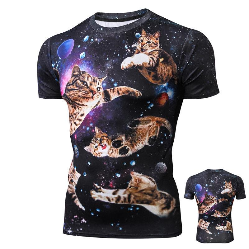 Short-sleeved T-shirt Men's Summer Personality Slim Round Neck Men's and Women's 3D Printed Clothes