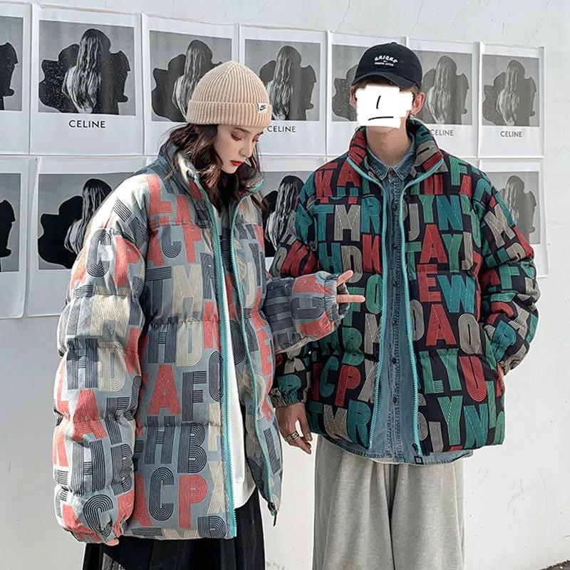 Winter Men's and Women's Cotton-padded Jackets, Warmth Cotton-padded Jackets Trendy Brand Jackets Warm Lovers Bread Clothes