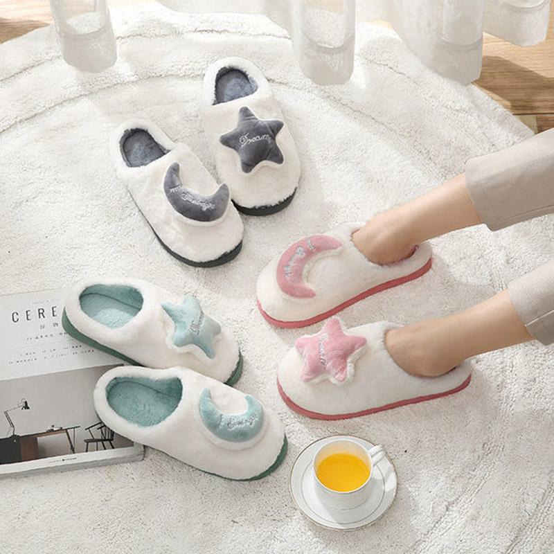 Cotton Slippers for Men and Women In Autumn and Winter Couples Indoor Non-slip Thick-soled Warm Half-heeled Slippers
