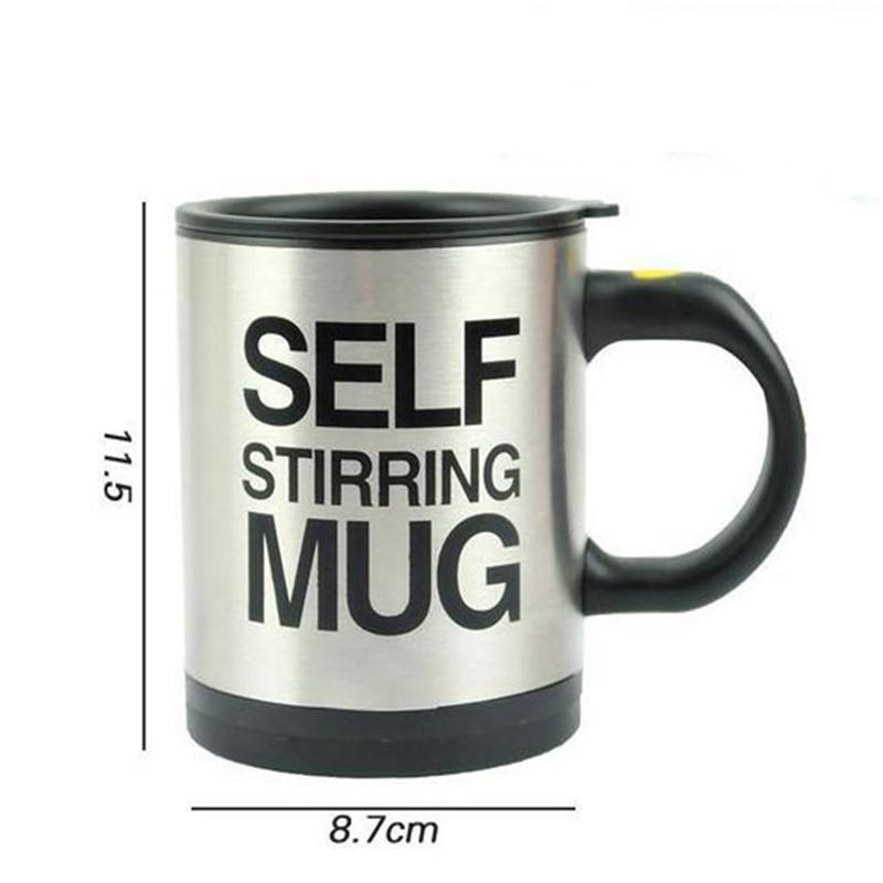 Automatic Electric Mug Stirring Coffee Cup Stainless Steel Mixer Lazy Self Mixing Drinking Cups