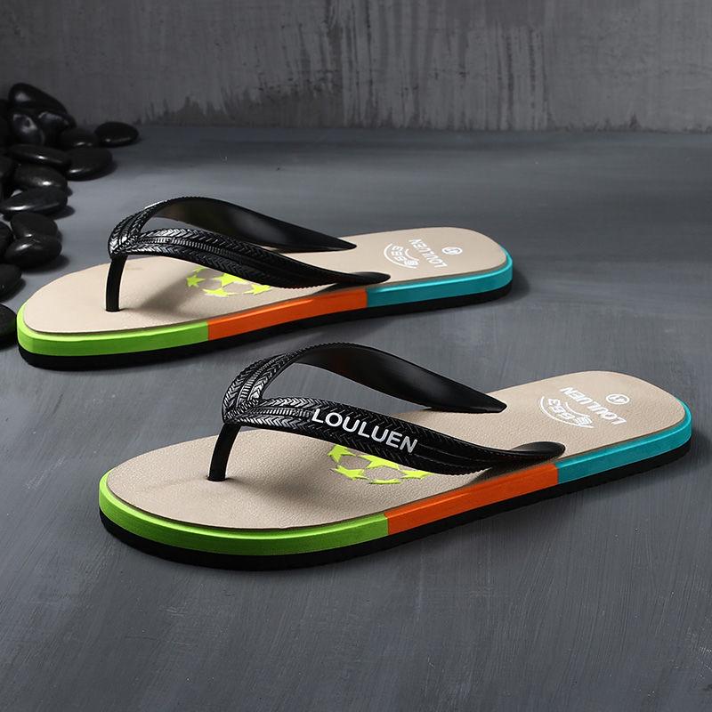 Fashion Football Slippers Men's Summer Fashion Wear Non-slip Flip Flops Casual Beach Slippers