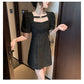 French Sweet Puff Sleeve Princess Dress Ladies Summer Style Small Short Sleeve Dress
