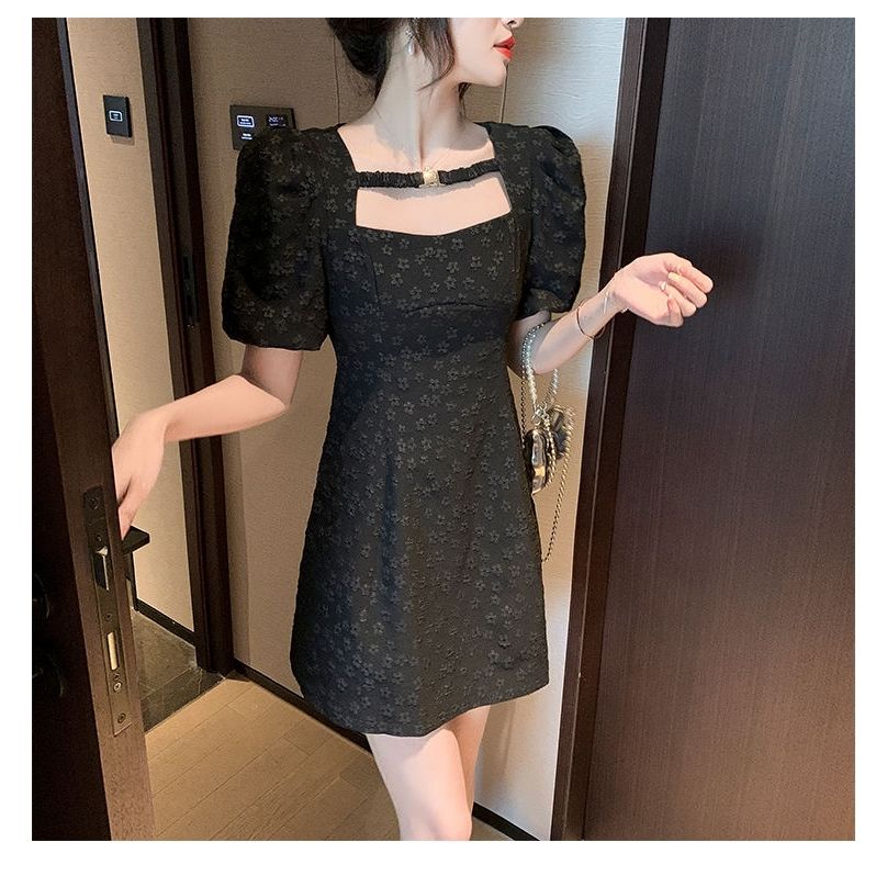 French Sweet Puff Sleeve Princess Dress Ladies Summer Style Small Short Sleeve Dress