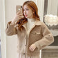 Winter Cashmere Short Women's Coat Women Solid Oversized Jacket