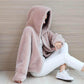 Warm and Anti-rabbit Fur Hooded Jacket Fashion All-match Fur Winter Jacket Women