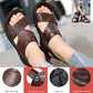 Men Leather Sandals Summer Classic Peep Toe Slippers Soft Sandals Men Roman Comfortable Outdoor Walking Footwear