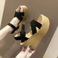 Women's Vintage Party High Heels Sandals Summer Sandals Wedges Heeled Cool Shoes Casual Versatile Club Non-slip Roman Sandals