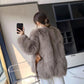 Fur Coat Winter Ladies Retro Fashion V-neck Waist Thickened Warm Mid-length Fur All-in-one Plush Jacket