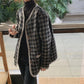 Pink Small Fragrance Style High-quality Coat Women's Spring and Autumn Thickened Plaid Top Ladies Temperament Long-sleeved Round Neck Coat