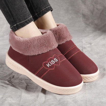 Winter Bag Root Cotton Slippers for Girls Warm and Waterproof Men's Slippers for Home Furry Slippers Plus Velvet Thickening