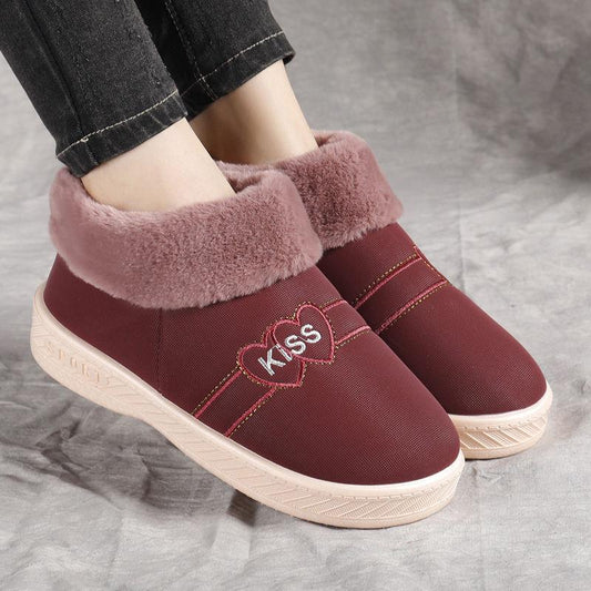 Winter Bag Root Cotton Slippers for Girls Warm and Waterproof Men's Slippers for Home Furry Slippers Plus Velvet Thickening