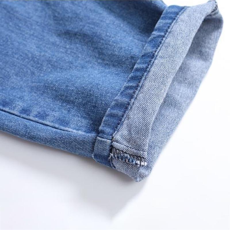 WTEMPO Spring and Summer Women's Trousers Loose Blue Large Size M-XXXXXL Elastic High-waisted Jeans Women's Loose Student Harem Pants