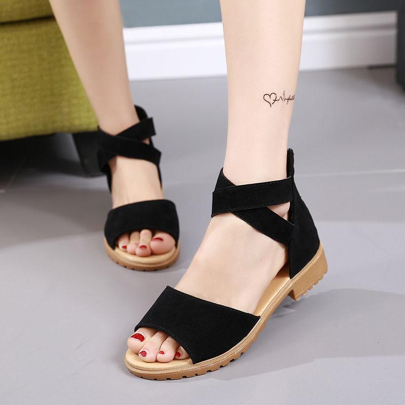Women Flat Shoes Summer Soft Leather Leisure Ladies Sandals Casual Shoes