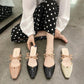 Office Ladies Summer Autumn Large Size Non-slip Baotou Slippers Women's Spring Solid Color Low Heel Rhinestones Single Shoes