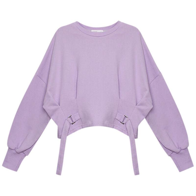 Sweatshirt Women Spring and Autumn Purple Blouse Women Sweet Loose Hoodi