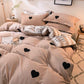 Net Celebrity Four-piece Bedding Cartoon Bed Linen Quilt Sanding Three-piece Student Bedding