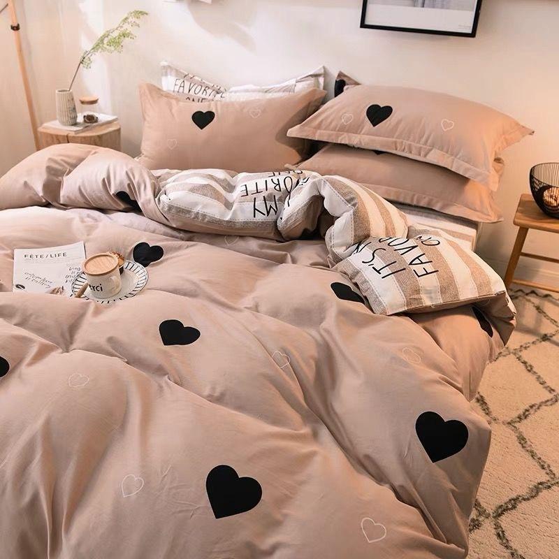Net Celebrity Four-piece Bedding Cartoon Bed Linen Quilt Sanding Three-piece Student Bedding