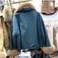 Parker Overcome Female Imitation Fox Big Fur Collar Lamb Wool Short Frock Coat with Velvet To Keep Warm and Comfortable
