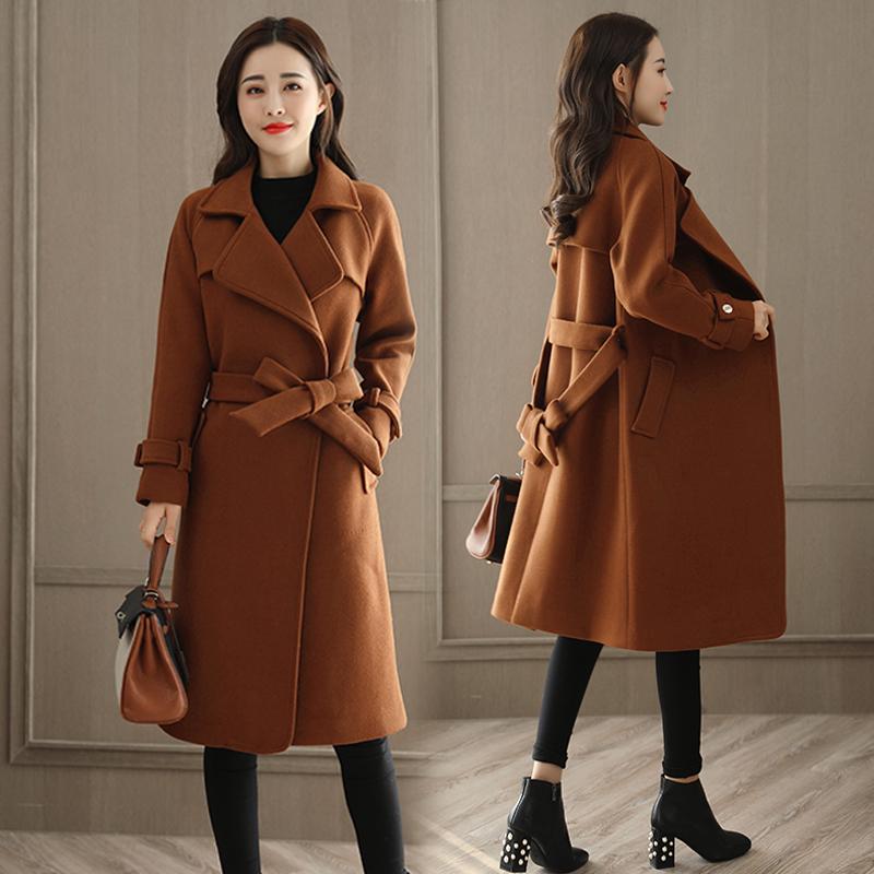 Women's Coats Autumn Winter Cashmere Trench Jacket Women Casual Coat  Warm Button Pocket Jackets