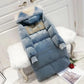 Long Gold Velvet Big Fur Collar Down Cotton Jacket Korean Winter Clothes New Fashion Loose