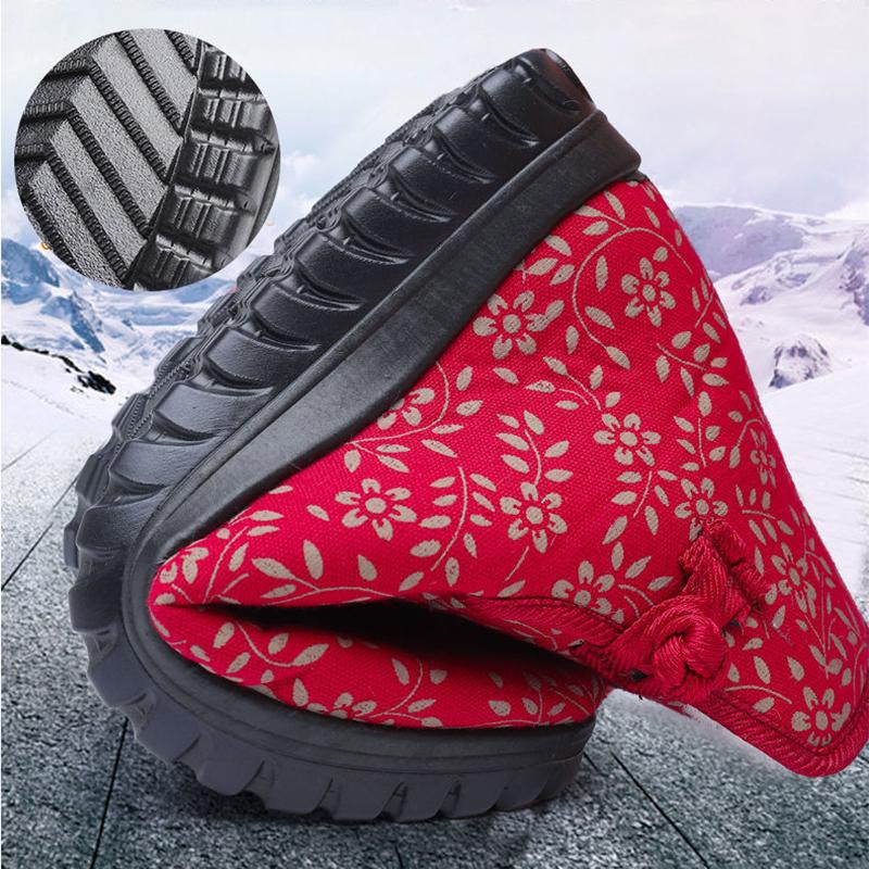 Winter Women's Plus Velvet Warm Soft-soled Cotton Shoes Thickened Non-slip Middle-aged and Elderly Cotton Boots