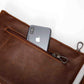 Business Briefcase Men Rivet Leather Large Capacity Pocket Anti-theft Handbag Computer IPAD Bag