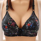 Large Size Bra Gathering No Steel Ring Printing Sexy Comfortable Breathable Anti-sagging Adjustable Bra