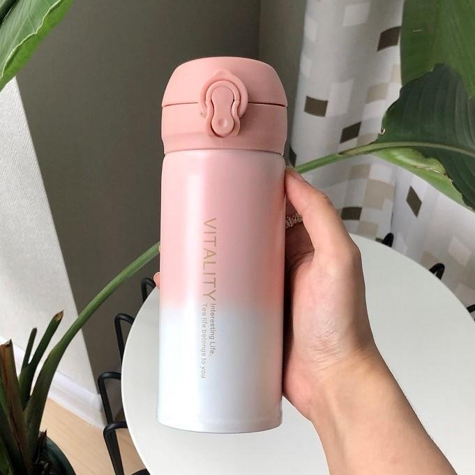 Stainless Steel Large-capacity Vacuum Flask for Male and Female Students Korean Version of Simple and Cute Water Cup High-value Portable Cup