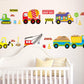 Cartoon toy car children's room removable green wall sticker self- adhesive