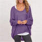 Sexy Transparent Women 's Autumn Fashion Pure Color Sweater Long Sleeve Loose T-shirts