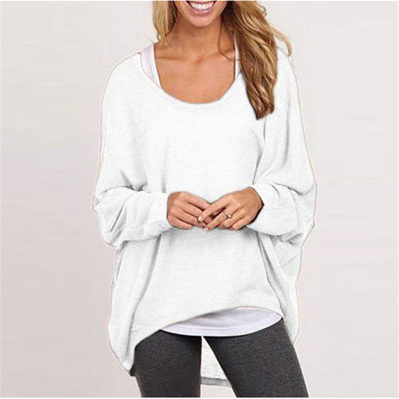 Sexy Transparent Women 's Autumn Fashion Pure Color Sweater Long Sleeve Loose T-shirts
