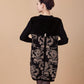 Vintage  Printed Woolen Sweater Women Thickened Long High Neck Furry Pullover Dress Plus Size  Loose Bottoming Sweater Dress