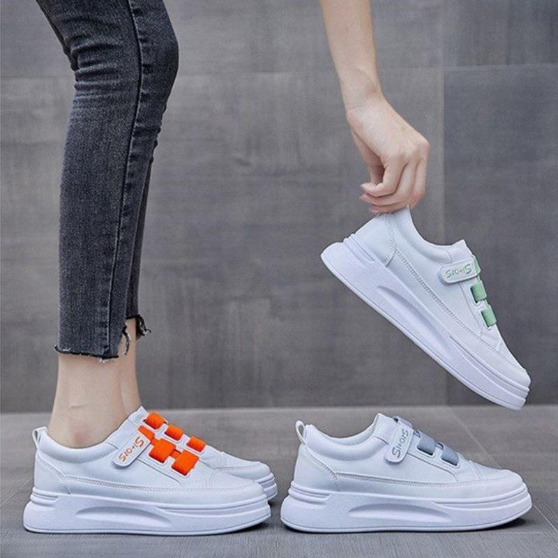 Velcro White Shoes Women Spring All-match Thick-soled Korean Students Casual Breathable Sneakers