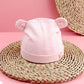 1-6M Cartoon 3D Bear Rabbit Ears Hat Baby Pure Cotton Hat Autumn Winter Thick Warm Cap Infant Newborn Comfortable Breathable Cute Beret Hat Sun Hat