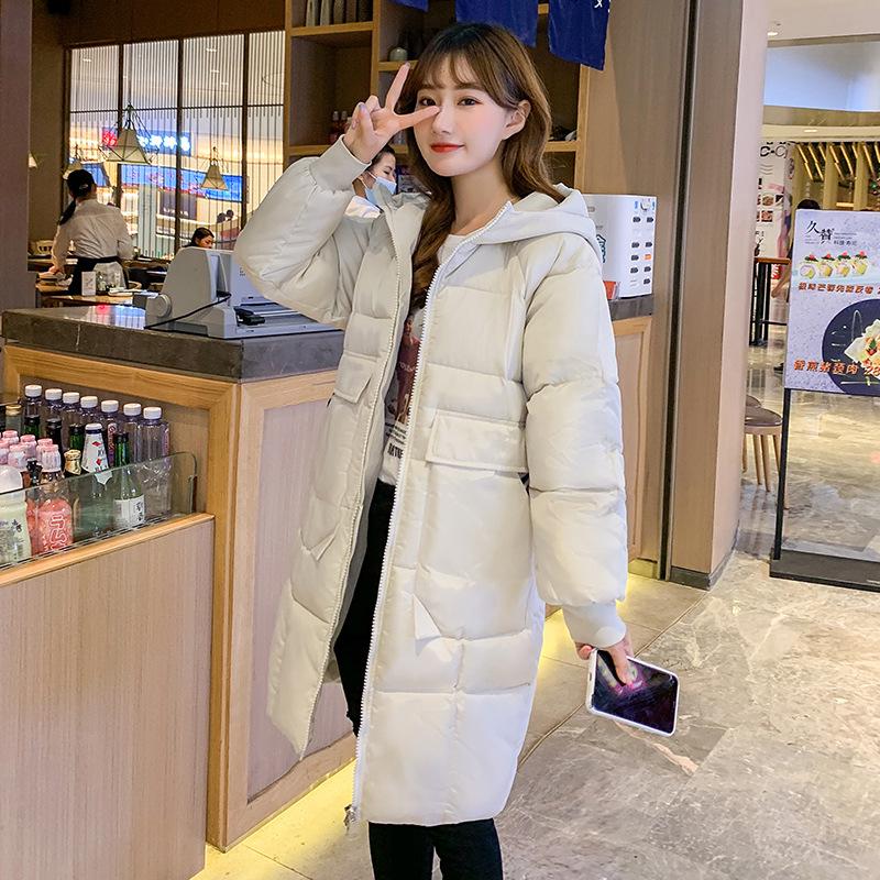 Large Size Women Autumn Winter Warm Long Cotton Coat Thicken Loose Casual Hooded Jacket Outwear