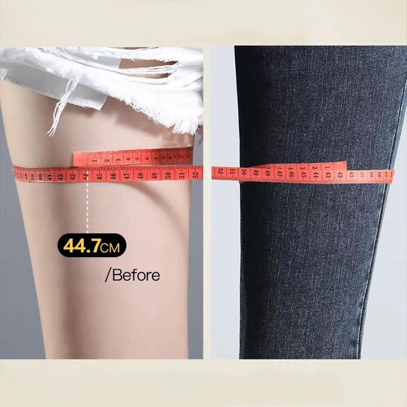 Fleece High-waist Jeans Women's Feet Winter Slim Slimming Skinny All-match Pencil Thickened Pants Warm and Windproof Single-breasted