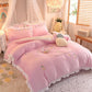 Princess Style Milk Velvet Winter Thick Crystal Velvet Four-piece Double-sided Quilt Cover Coral Velvet Bed Linen