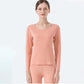 Women Long Sleeve Thermal Underwear Women Winter Thicken Tight Suit Pajamas Autumn Spring Windproof Soft Lining High Elasticity Comfortable Breathable