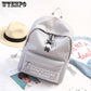 New Backpack Patchwork Backpack Women Canvas Backpack School Women Travel Bag