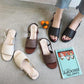 Flat Sandals Women's Summer Korean Fashion Straw Braided Buckle Open Toe Sandals All-match Student Sandals