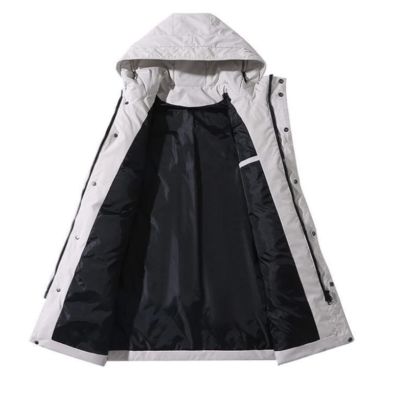 Hooded Down Jacket Men's Mid-length Winter Warmth Tide Brand Cotton Jacket Korean Youth Handsome Senior Jacket