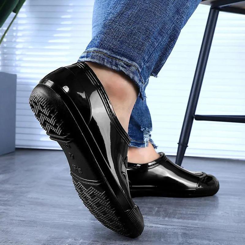 Low-cut Non-slip Waterproof Shoes Fashion Overshoes Kitchen Chef Rain Boots Men's Rubber Boots Rain Boots Adult Four Seasons Work Short Tube
