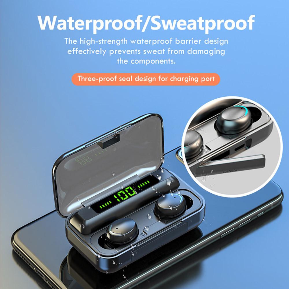Bluetooth 5.0 Earphones 2200mAh Charging Box Wireless Headphone 9D Stereo Sports Waterproof Earbuds Headsets with Microphone