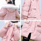 Girls' Hooded Down Jacket Mid-length Thick Padded Jacket Children's Winter Warm Jacket