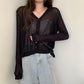 Thin Sunscreen Air Conditioning Cardigan Summer Korean Top Loose V-neck Long Sleeve Knit Women's Top