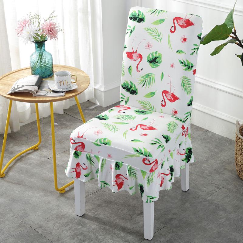 Chair Cover Spandex Printing Dining Chair Slipcover Modern Removable Anti-dirty Kitchen Seat Case