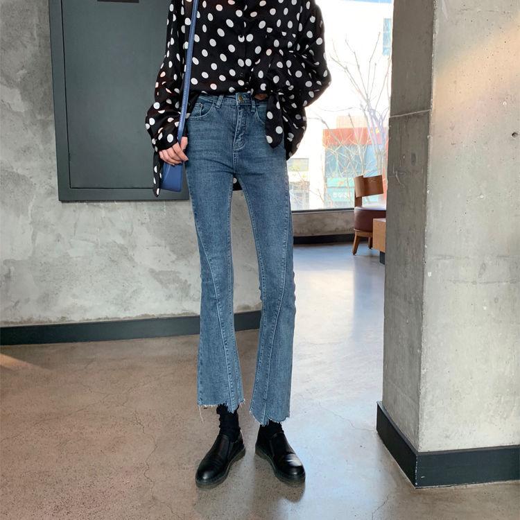 WTEMPO Trumpet Jeans  Women's Boot Cut Pant Loose and Slim Wide Leg Straight  Denim Pocket Trousers
