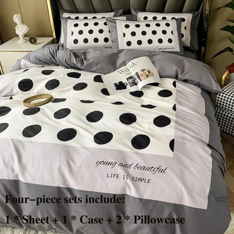 Pure Cotton Four-piece Bed Supplies Light Luxury European Style High-grade Pillowcase Is Single Suit