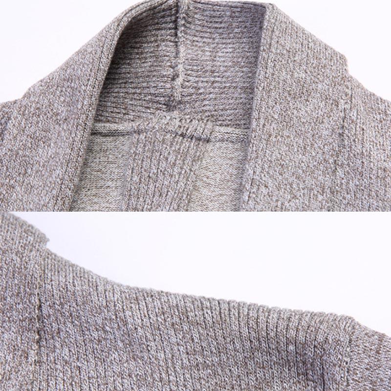 Sweater Jacket Men's Autumn and Winter Slim Long Solid Color Knitted Jacket Fashion Men's Casual Sweater Cardigan Jacket