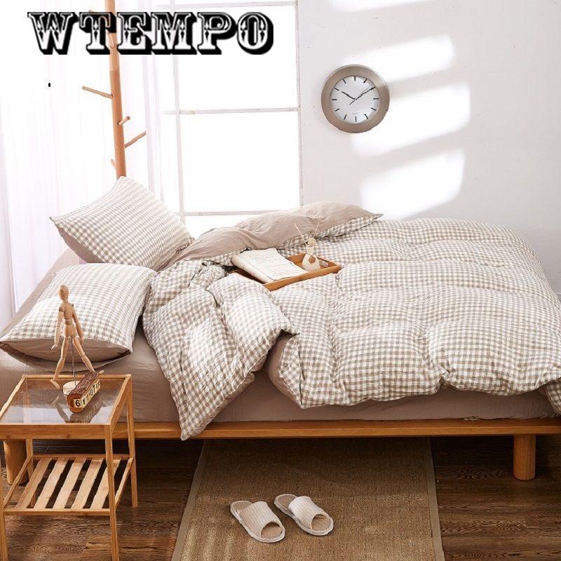 Bedding Solid Simple Bedding Set Duvet Cover Set King Queen Full Twin Bed Linen